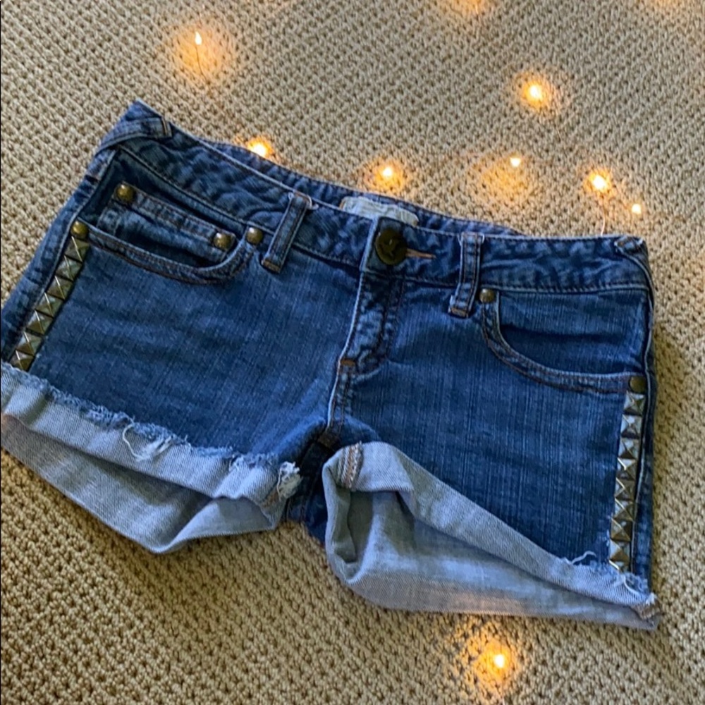 Free People denim shorts with studs